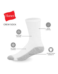 Hanes Double Tough Men's Big &amp; Tall Cushion Crew Socks, 6-Pairs