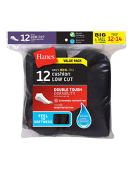 Hanes Double Tough Men's Low-Cut Socks, 12 Pairs (Big & Tall)
