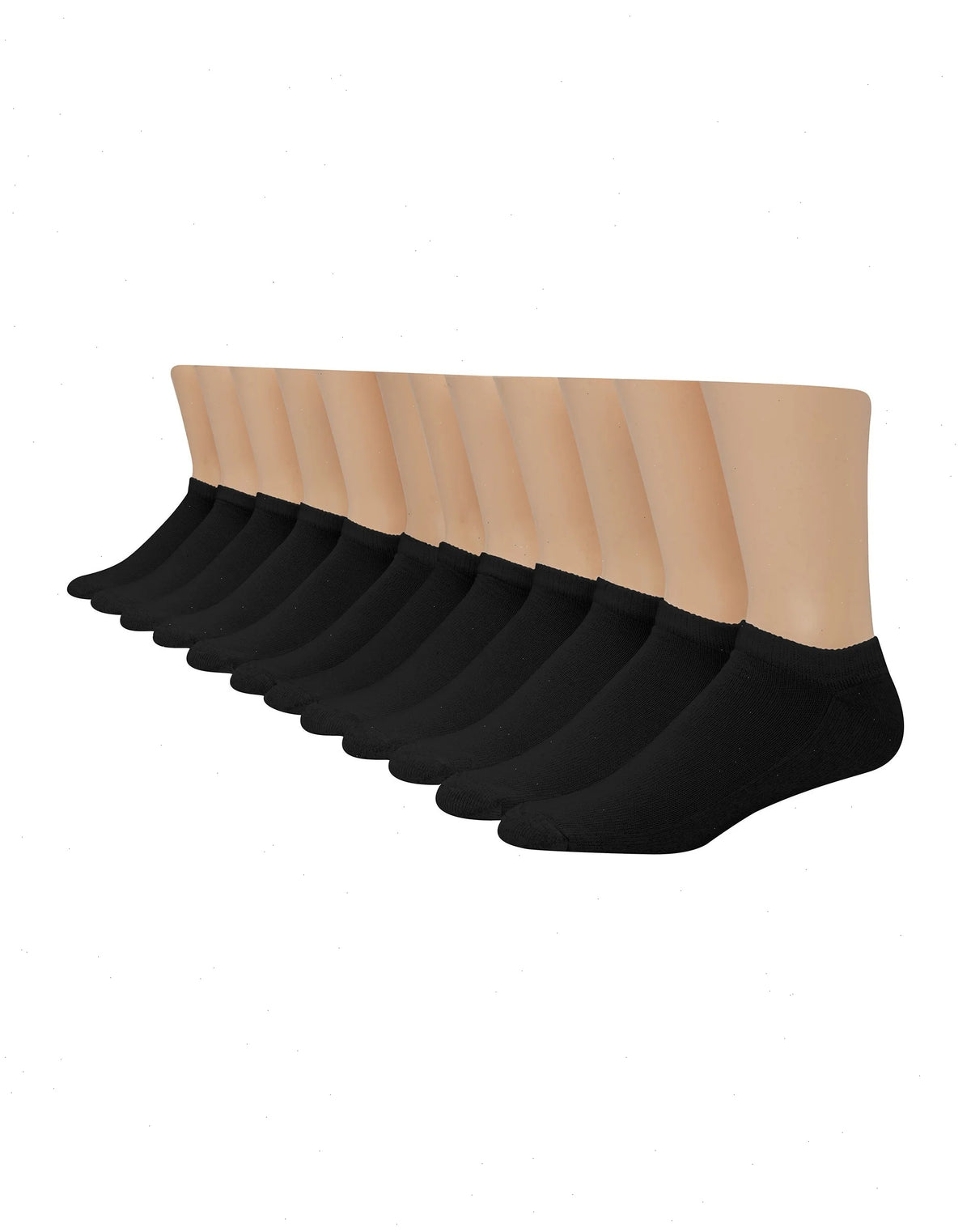 Hanes Double Tough Men's No Show Socks, Shoe Sizes 12-14, 12-Pairs