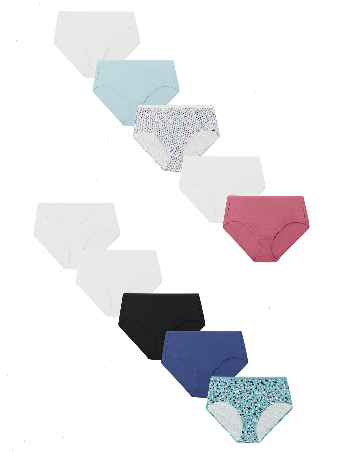 Hanes Just My Size Women's Cotton Brief Underwear, Assorted, 10-Pack (Plus Size)