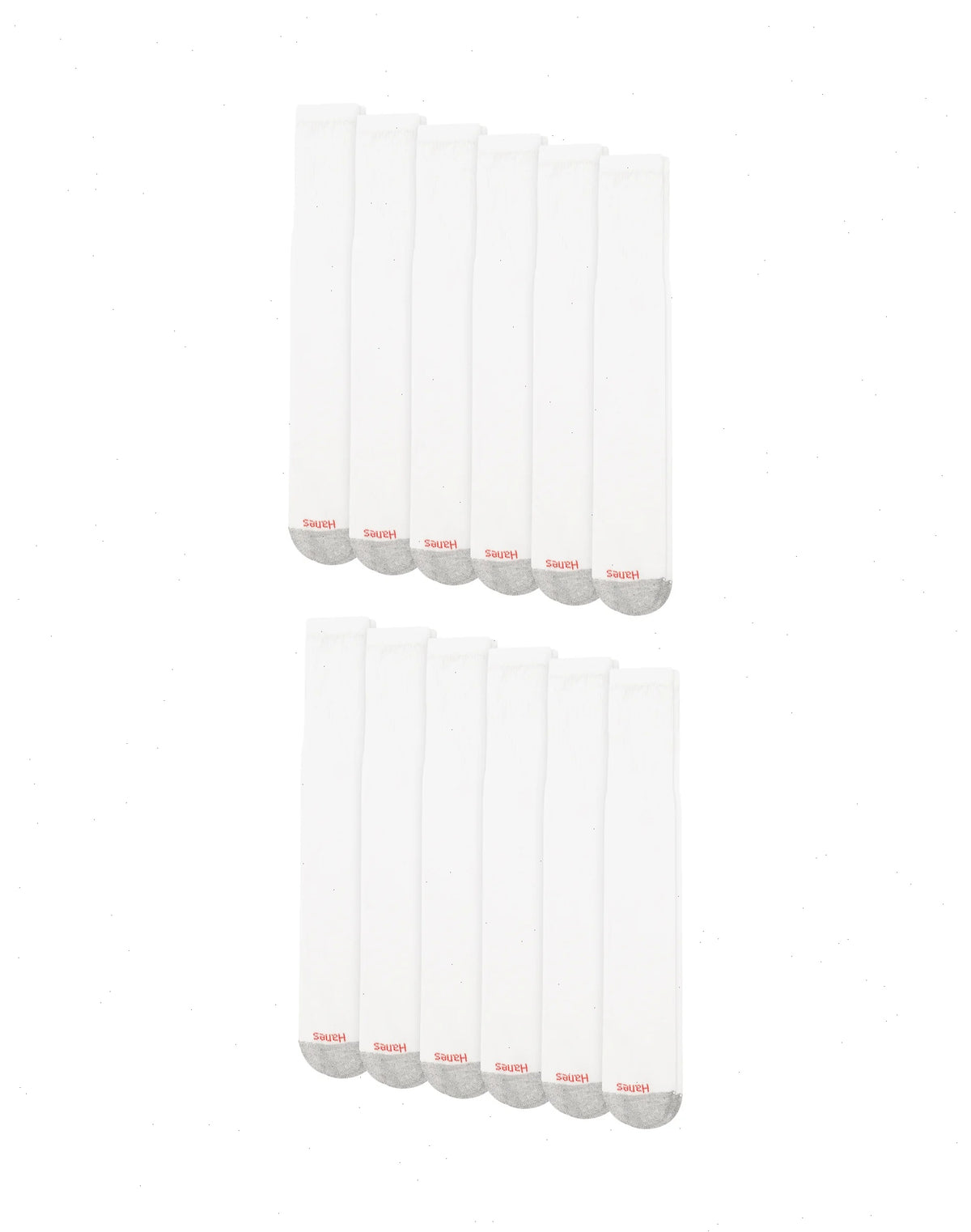 Hanes Double Tough Men's Over-the-Calf Tube Socks, Shoe Sizes 6-12, 12-Pairs