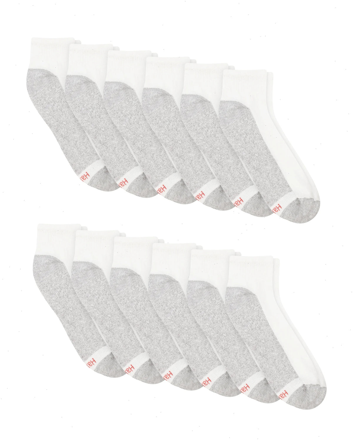 Hanes Double Tough Men's Ankle Socks, Shoe Sizes 6-12, 12-Pairs