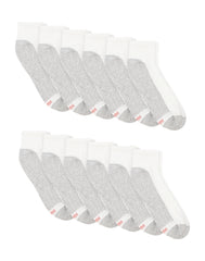 Hanes Double Tough Men's Ankle Socks, Shoe Sizes 6-12, 12-Pairs
