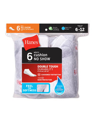 Hanes Men's Cushion No Show Socks, 6-Pairs