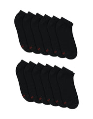 Hanes Double Tough Men's No-Show Socks, Shoe Sizes 6-12, 12-Pairs