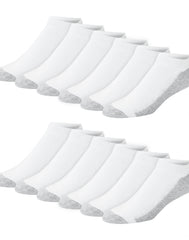 Hanes Double Tough Men's No-Show Socks, Shoe Sizes 6-12, 12-Pairs