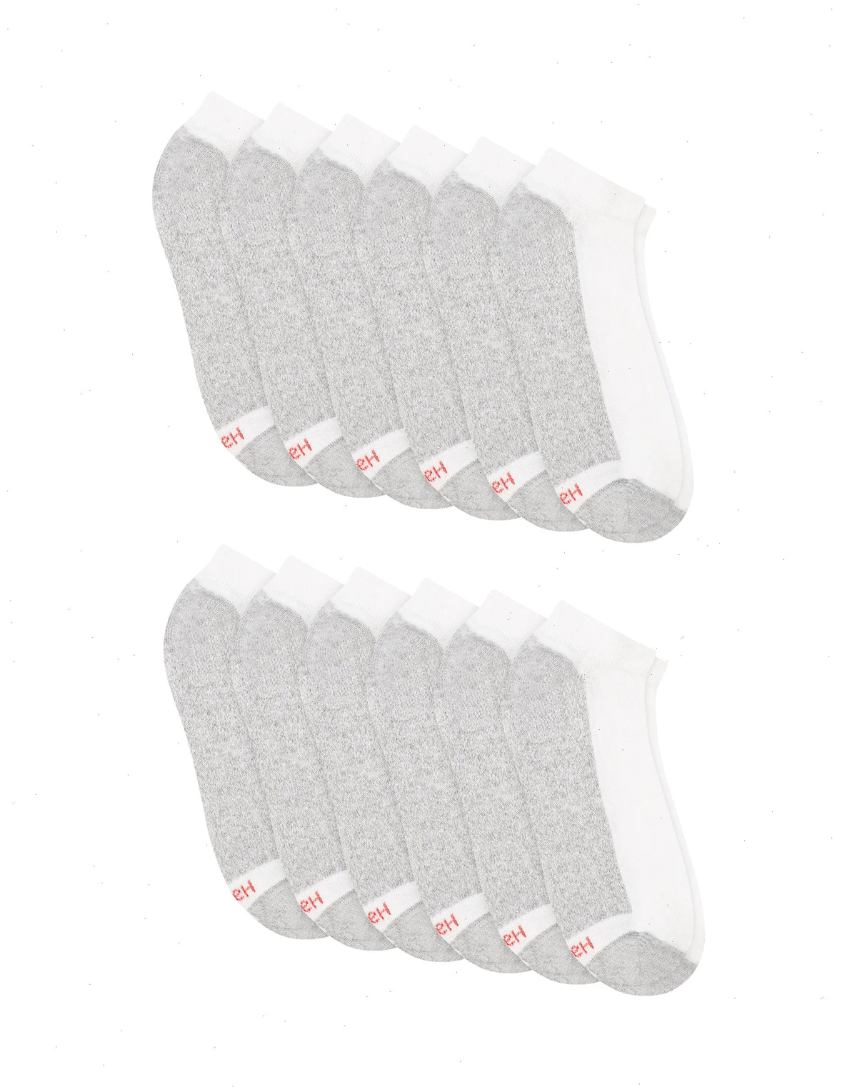 Hanes Double Tough Men's No-Show Socks, Shoe Sizes 6-12, 12-Pairs