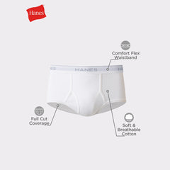 Hanes Men's White Brief Underwear, 6-Pack