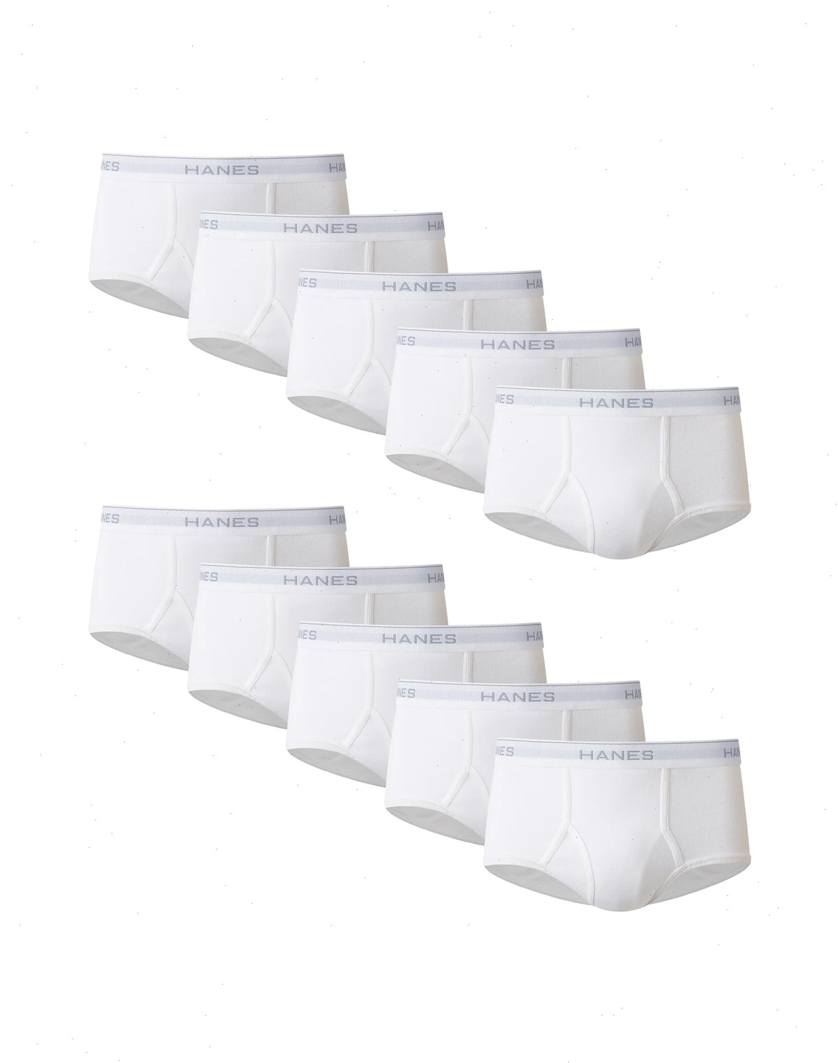 Hanes Men's Value Pack White Cotton Briefs, 10-Pack