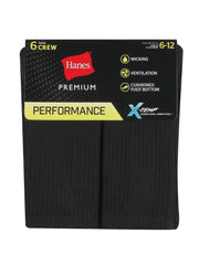 Hanes Men's Performance Cushioned Crew Socks,  6-Pack