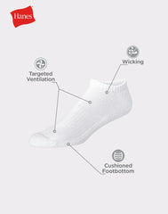 Hanes Men's Performance No Show Socks With Cushioned Heel & Toe, 6-Pack