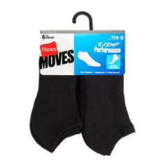 Hanes Men's Performance No Show Socks With Cushioned Heel & Toe, 6-Pack