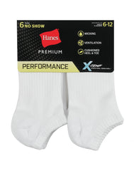 Hanes Men's Performance No Show Socks With Cushioned Heel & Toe, 6-Pack