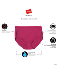 Hanes Ultimate Women's Breathable Brief Underwear, 6-Pack