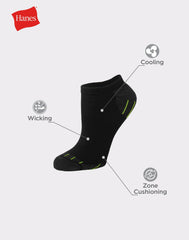 Hanes Comfort Fit Women's No-Show Socks, 6-Pairs