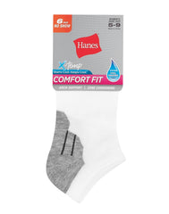 Hanes Comfort Fit Women's No-Show Socks, 6-Pairs