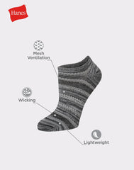 Hanes X-Temp Women's Super No Show Socks, Shoe Sizes 8-12, 6-Pairs