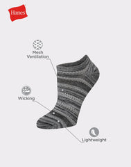 Hanes X-Temp Women's Super No Show Socks, Shoe Sizes 5-9, 6-Pairs