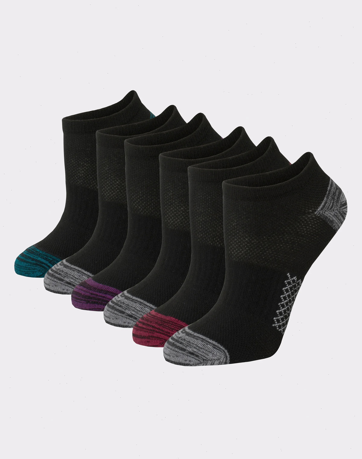 Hanes X-Temp Women's No Show Socks, Extended Sizes, 6-Pairs