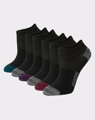 Hanes X-Temp Women's No Show Socks, Extended Sizes, 6-Pairs