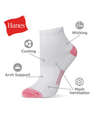 Hanes X-Temp Women's Ankle Socks, 6-Pairs