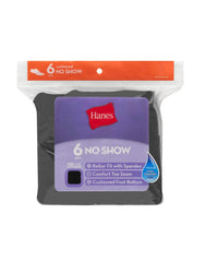 Hanes Women's No-Show Socks, Moisture-Wicking, Extended Sizes 8-12, 6-Pairs