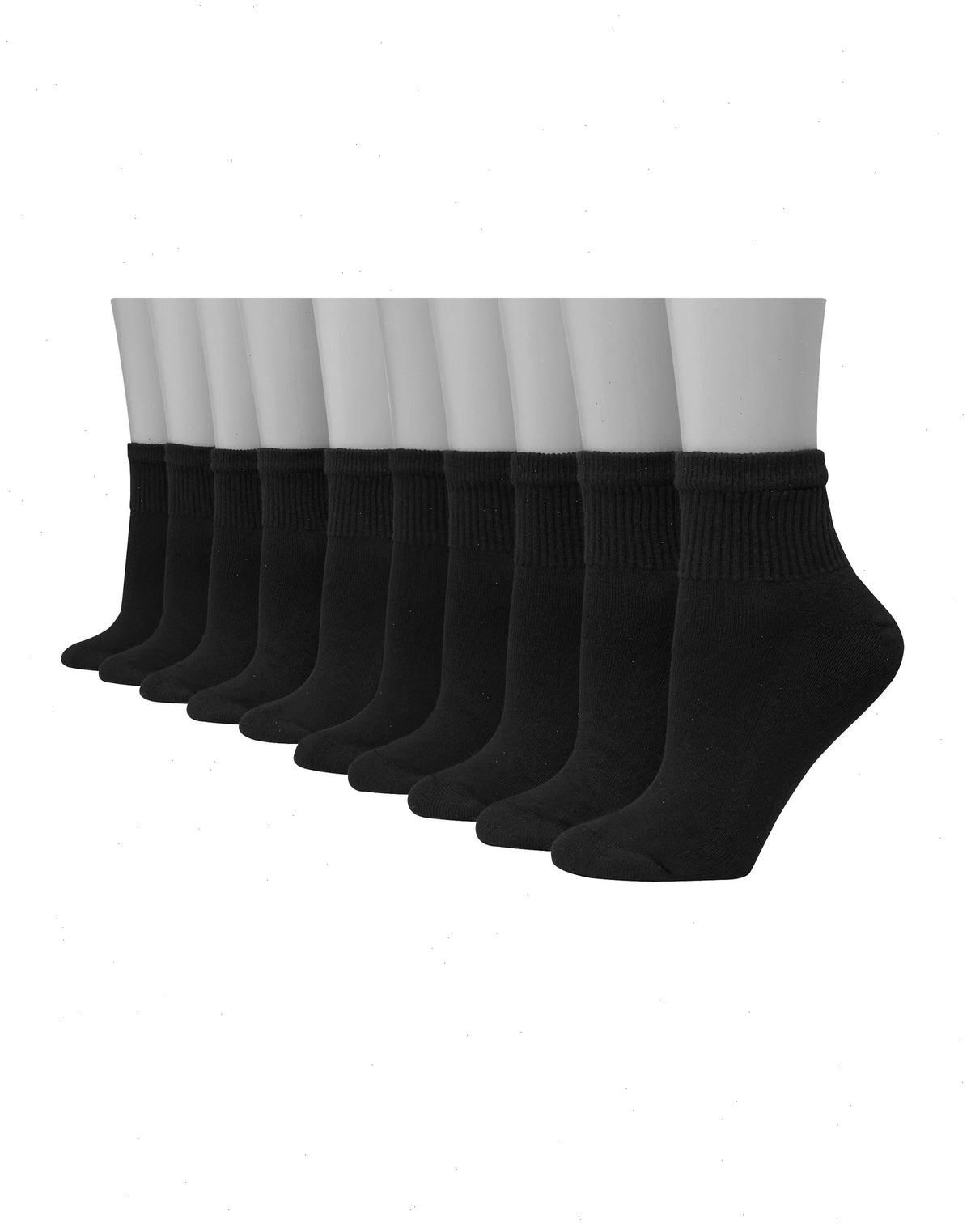 Hanes Women's Athletic Ankle Socks, Full Sole Cushion, 10-Pairs