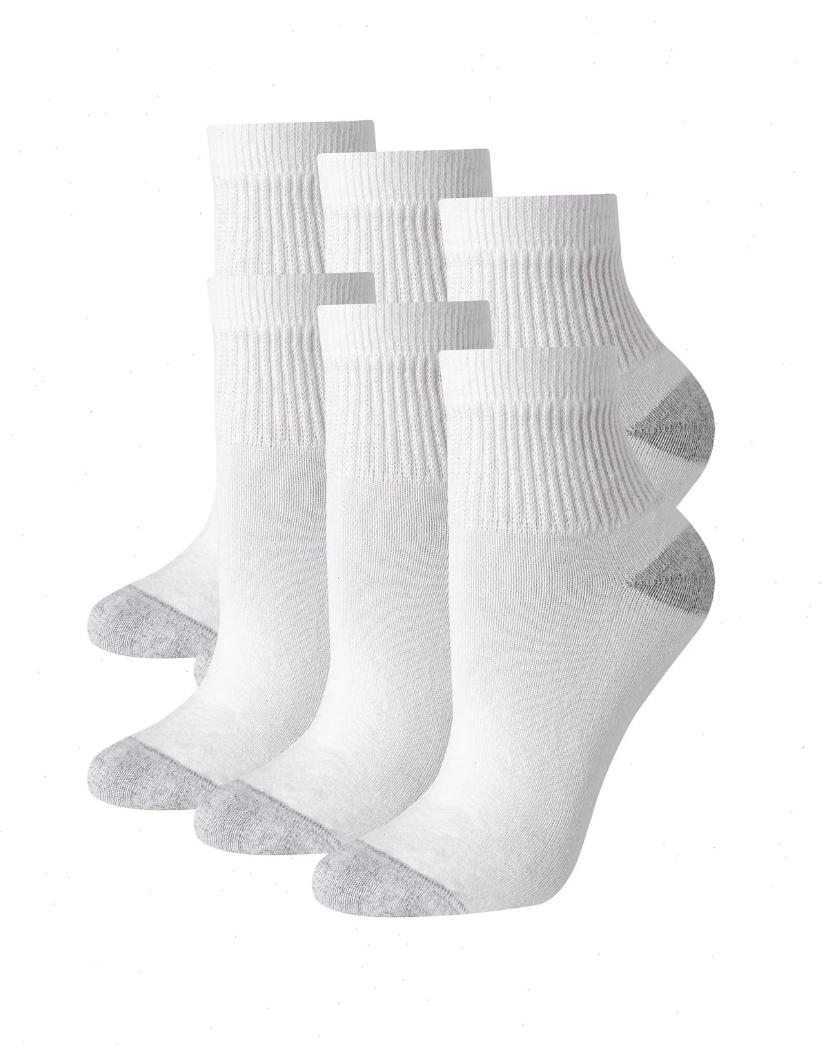 Hanes Women's Ankle Socks, Moisture-Wicking, Extended Sizes 8-12, 6-Pairs