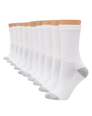 Hanes Women's Athletic Crew Socks, Full Sole Cushion, 10-Pairs