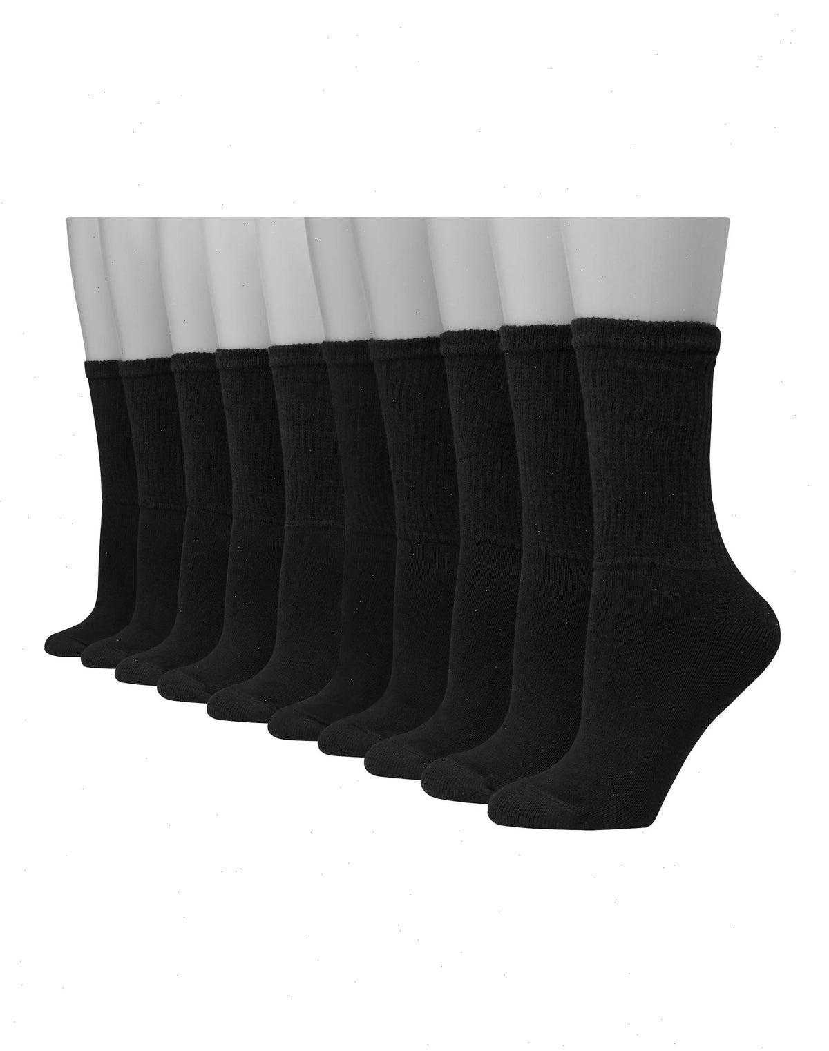 Hanes Women's Athletic Crew Socks, Full Sole Cushion, 10-Pairs