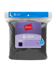 Hanes Women's Crew Socks, Moisture-Wicking, 6-Pairs
