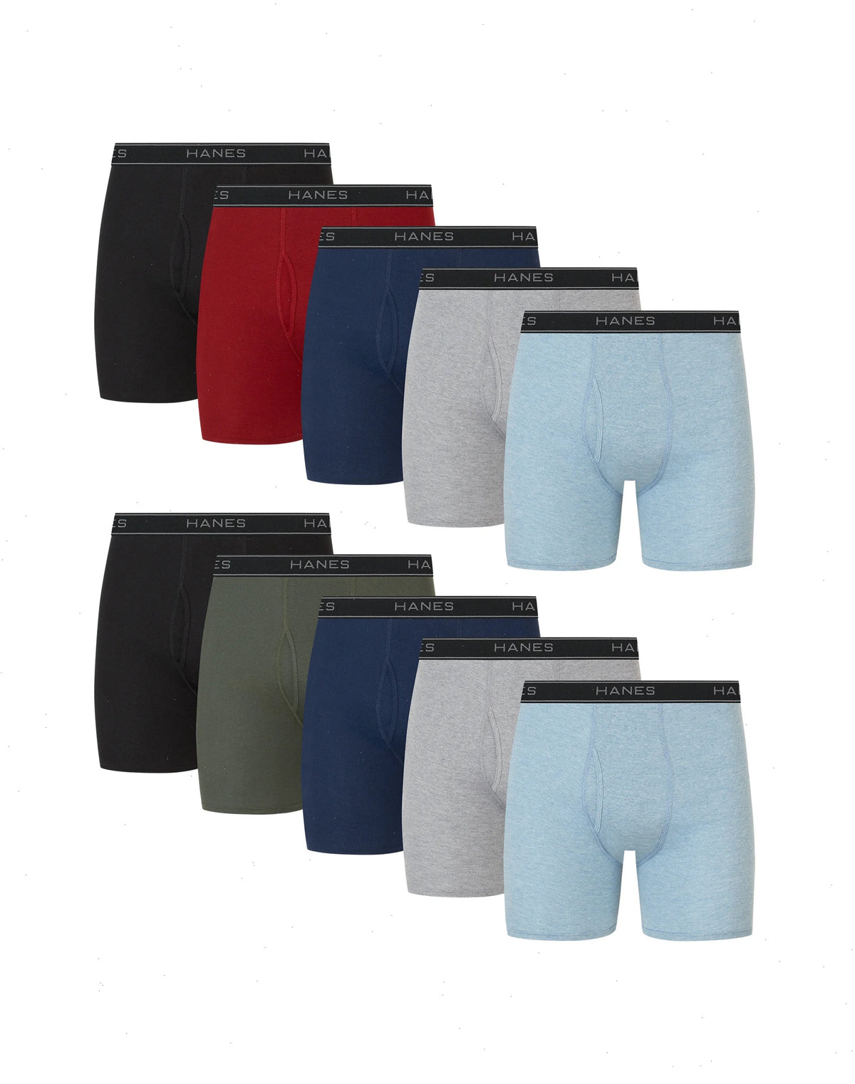 Hanes Men's Cotton Boxer Briefs, 10-Pack