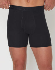 Hanes Ultimate Men&rsquo;s Cotton Boxer Brief Underwear, Comfort Flex Waistband, Black/Grey, 5-Pack