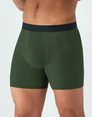 Hanes Ultimate Men&rsquo;s Cotton Boxer Brief Underwear, Comfort Flex Waistband, Solids/Print, 5-Pack