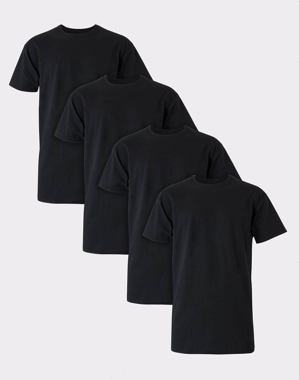 Hanes Ultimate Cotton Tall Men&rsquo;s T-Shirt Pack, Black/Grey, 4- Pack, (Big &amp; Tall Sizes)