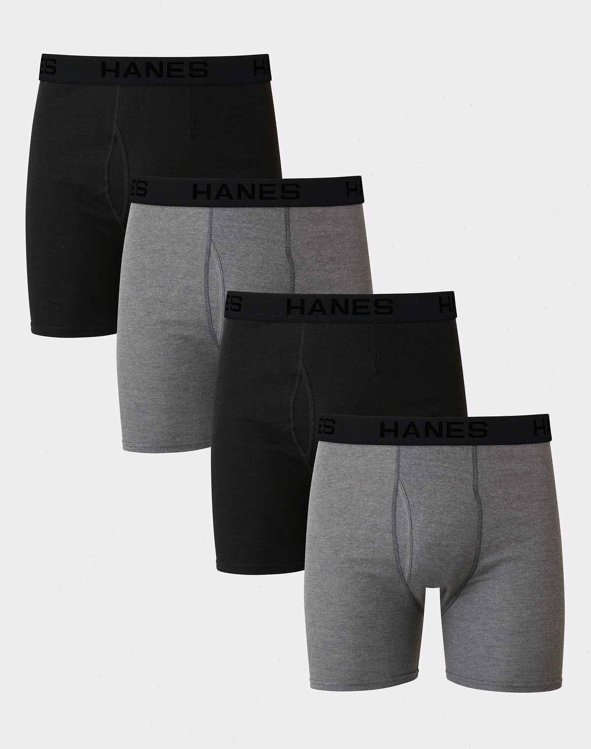 Hanes Ultimate Big Men’s Cotton Boxer Brief Underwear, 4-Pack (Big &amp; Tall Sizes)