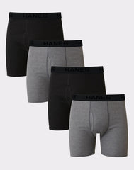Hanes Ultimate Big Men’s Cotton Boxer Brief Underwear, 4-Pack (Big &amp; Tall Sizes)