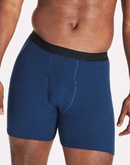 Hanes Ultimate Big Men&rsquo;s Cotton Boxer Brief Underwear, Blue-Red, 4-Pack (Big &amp; Tall Sizes)