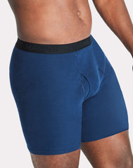 Hanes Ultimate Big Men&rsquo;s Cotton Boxer Brief Underwear, Blue-Red, 4-Pack (Big &amp; Tall Sizes)