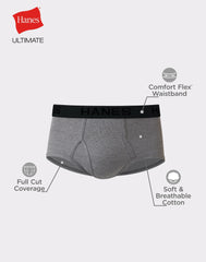 Hanes Men's Underwear Briefs Pack, 7-Pack, Sexy Men's Underwear, Moisture Wicking, Black