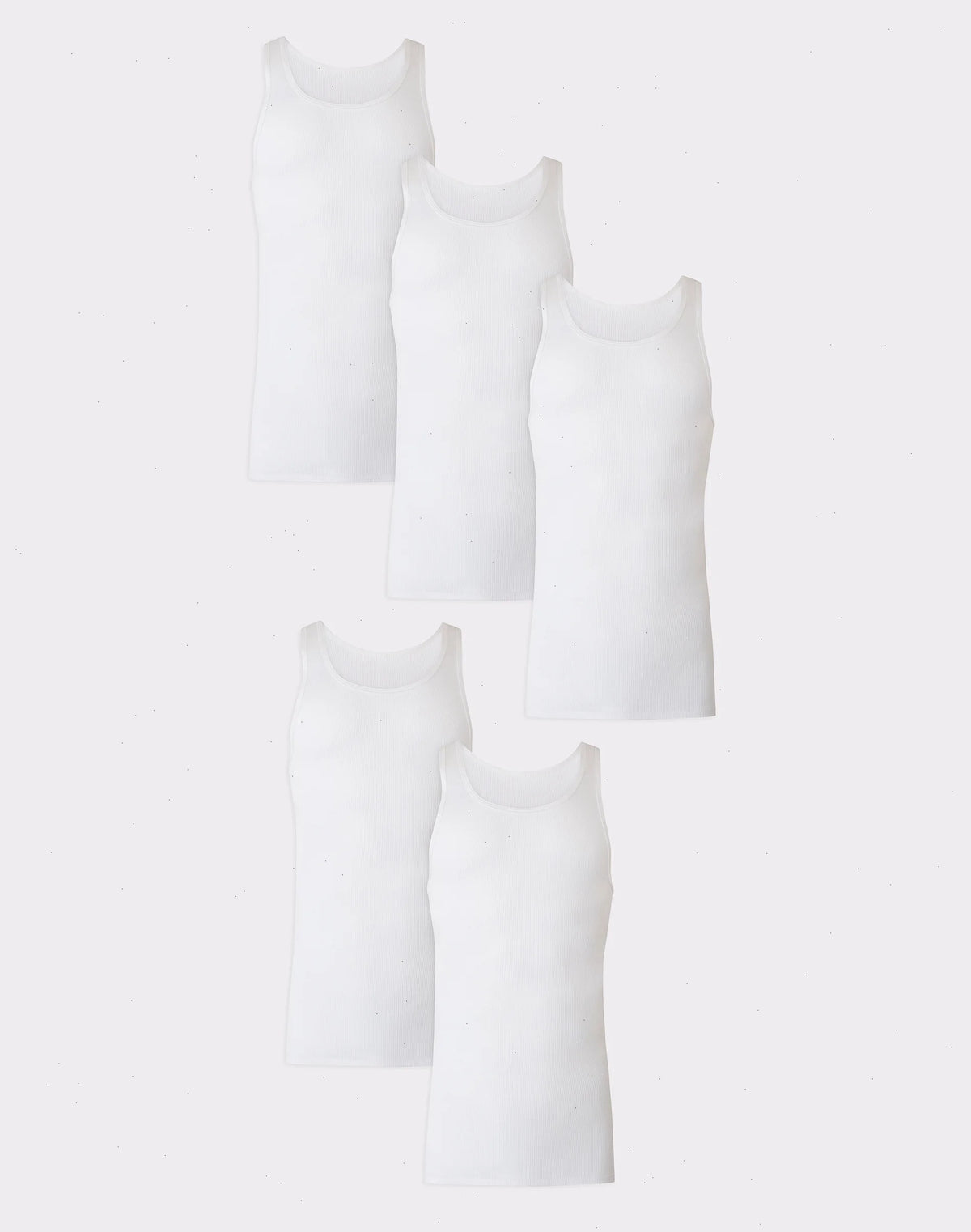 Hanes Ultimate Tall Men&rsquo;s Tank Top Undershirts Pack, Cotton, 5-Pack, (Big &amp; Tall Sizes)