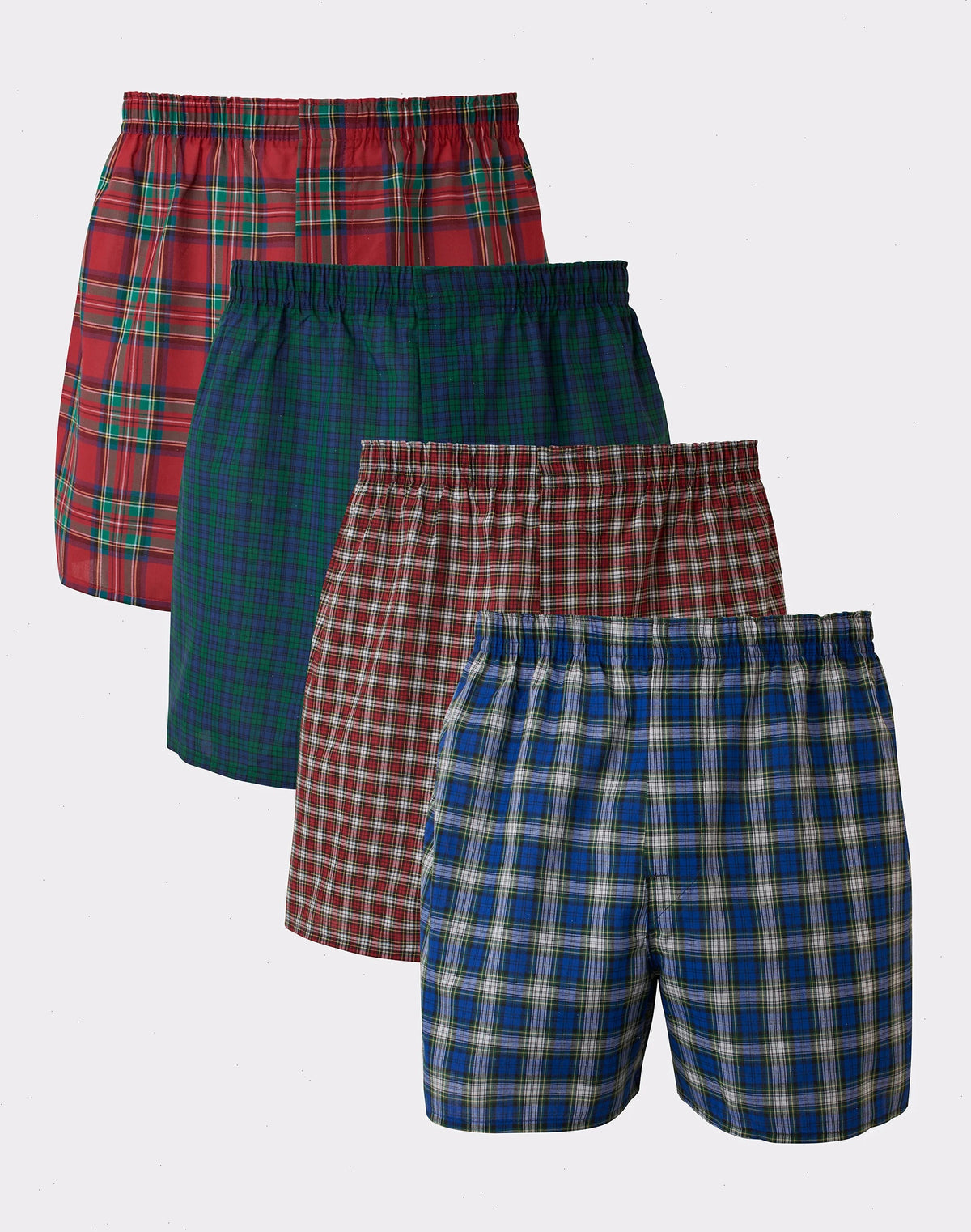 Hanes Ultimate Big Men&rsquo;s Woven Boxer Underwear, Tartan Prints, 4-Pack, (Big &amp; Tall Sizes)