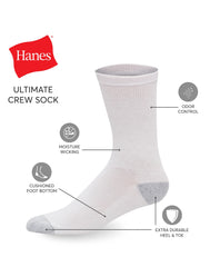 Hanes Ultimate Men's Crew Socks, 12-Pairs
