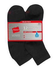 Hanes Ultimate Men's Ankle Socks, 12-Pairs