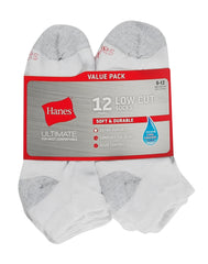 Hanes Ultimate Men's Low Cut Socks, 12-Pairs