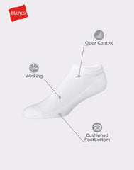 Hanes Men's Cushioned No Show Socks, X-Temp, 12-Pairs