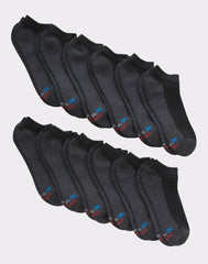 Hanes Men's Cushioned No Show Socks, X-Temp, 12-Pairs