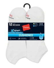 Hanes Men's Cushioned No Show Socks, X-Temp, 12-Pairs