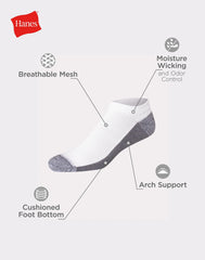 Hanes Men's Cushioned No Show Socks, X-Temp, 12-Pairs