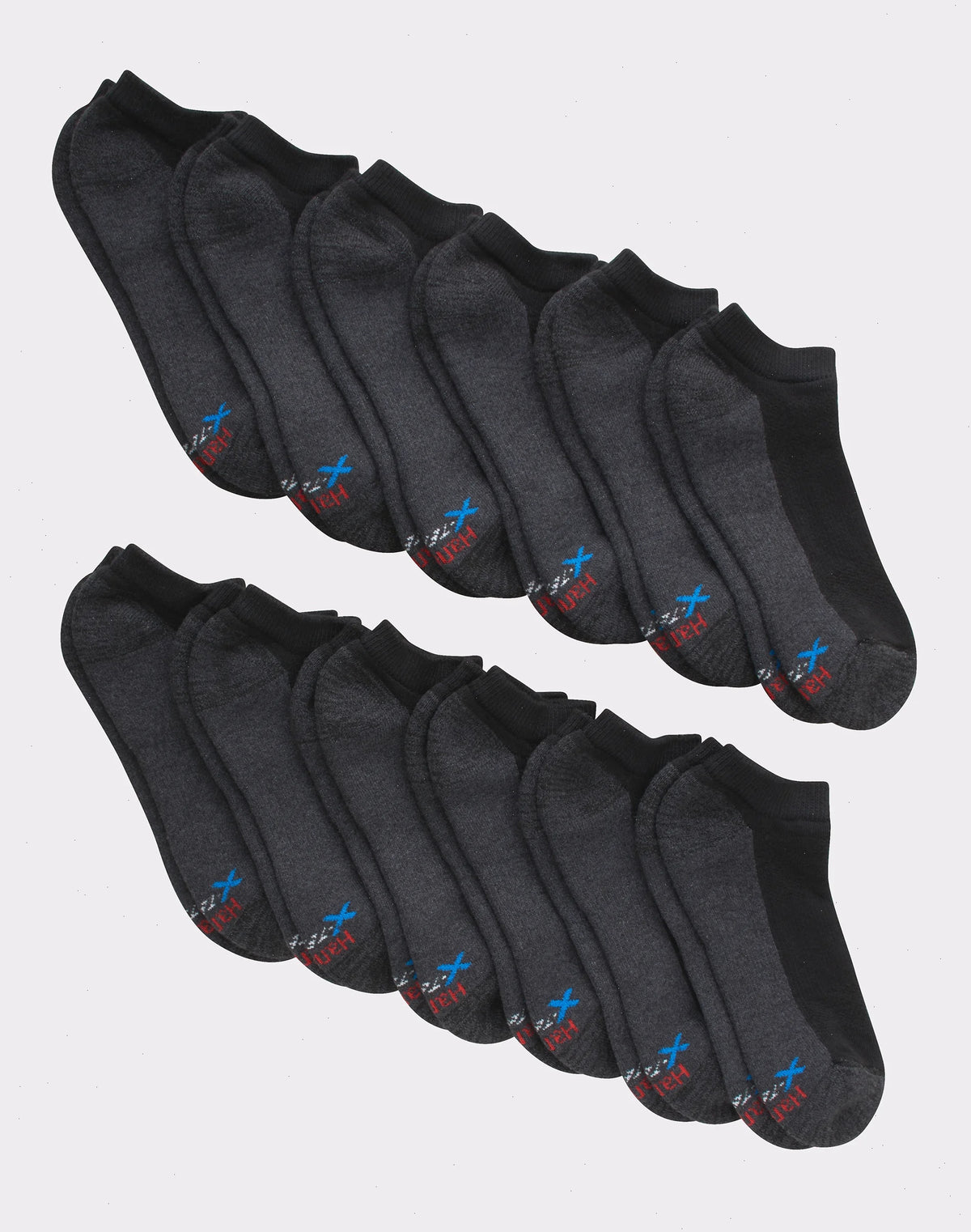 Hanes Men's Cushioned No Show Socks, X-Temp, 12-Pairs